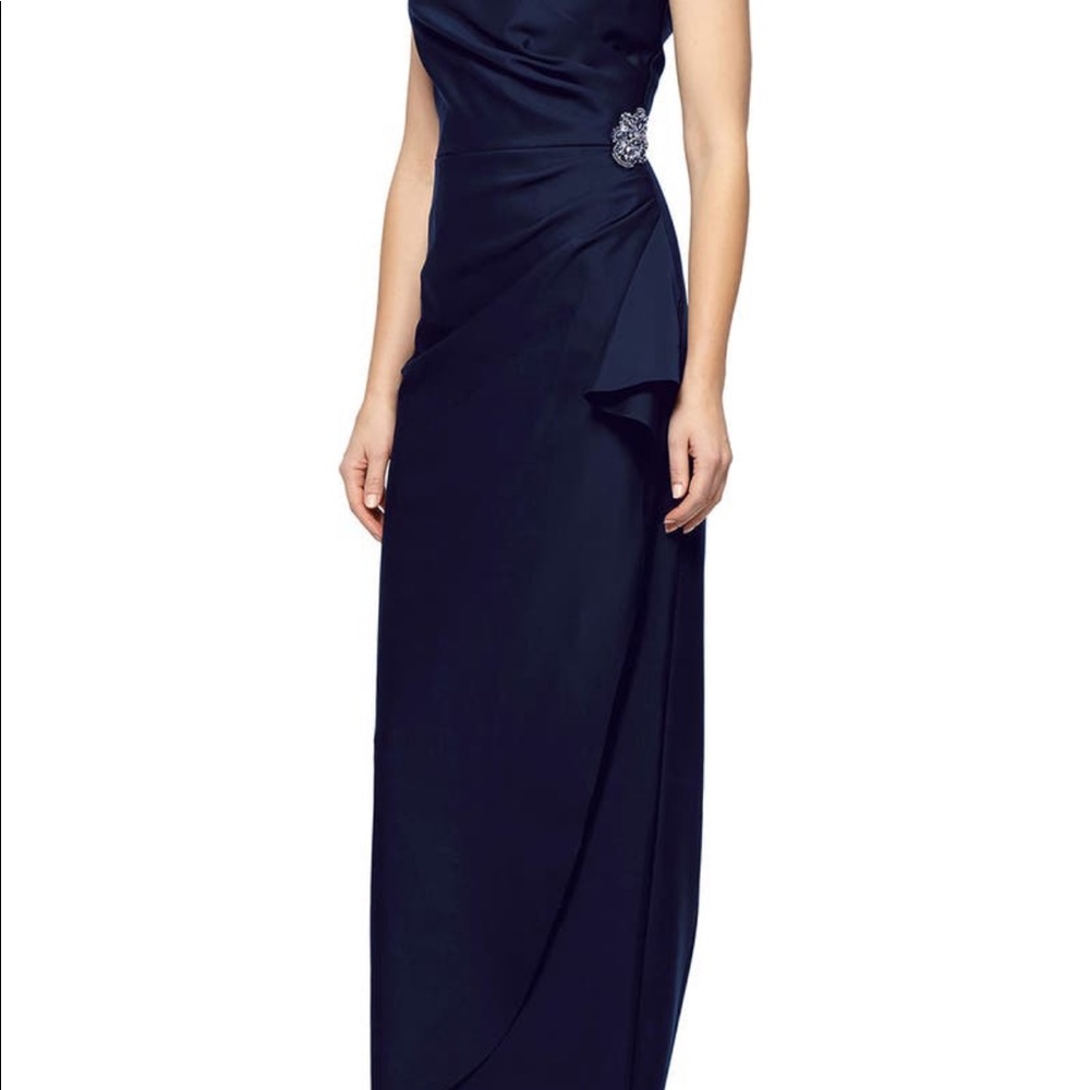 Alex Evenings Embellished Side Drape Gown size 10